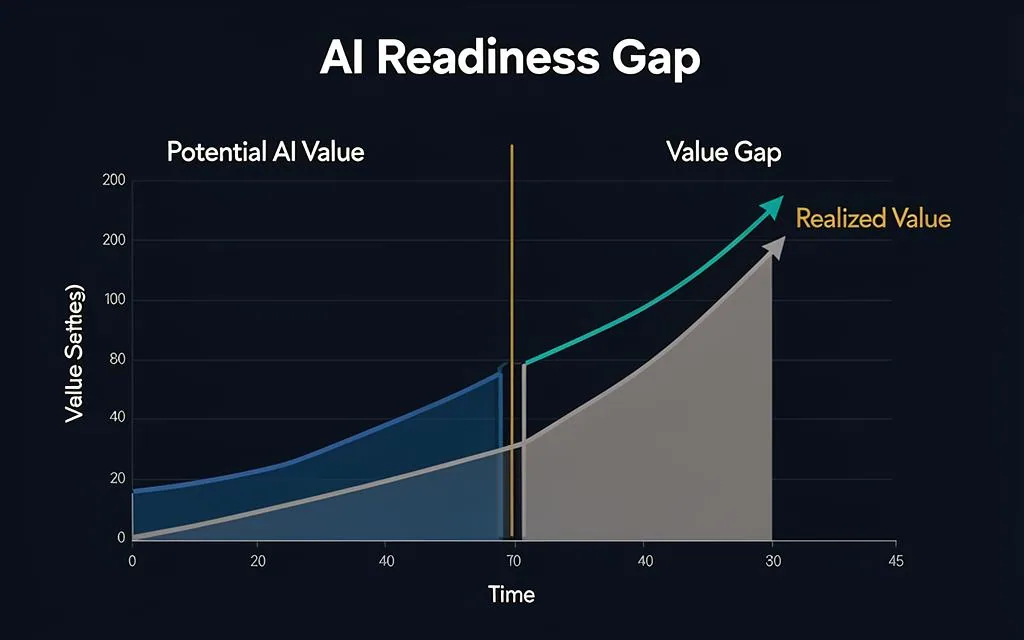 AI Readiness Gap - Potential Value vs. Realized Value